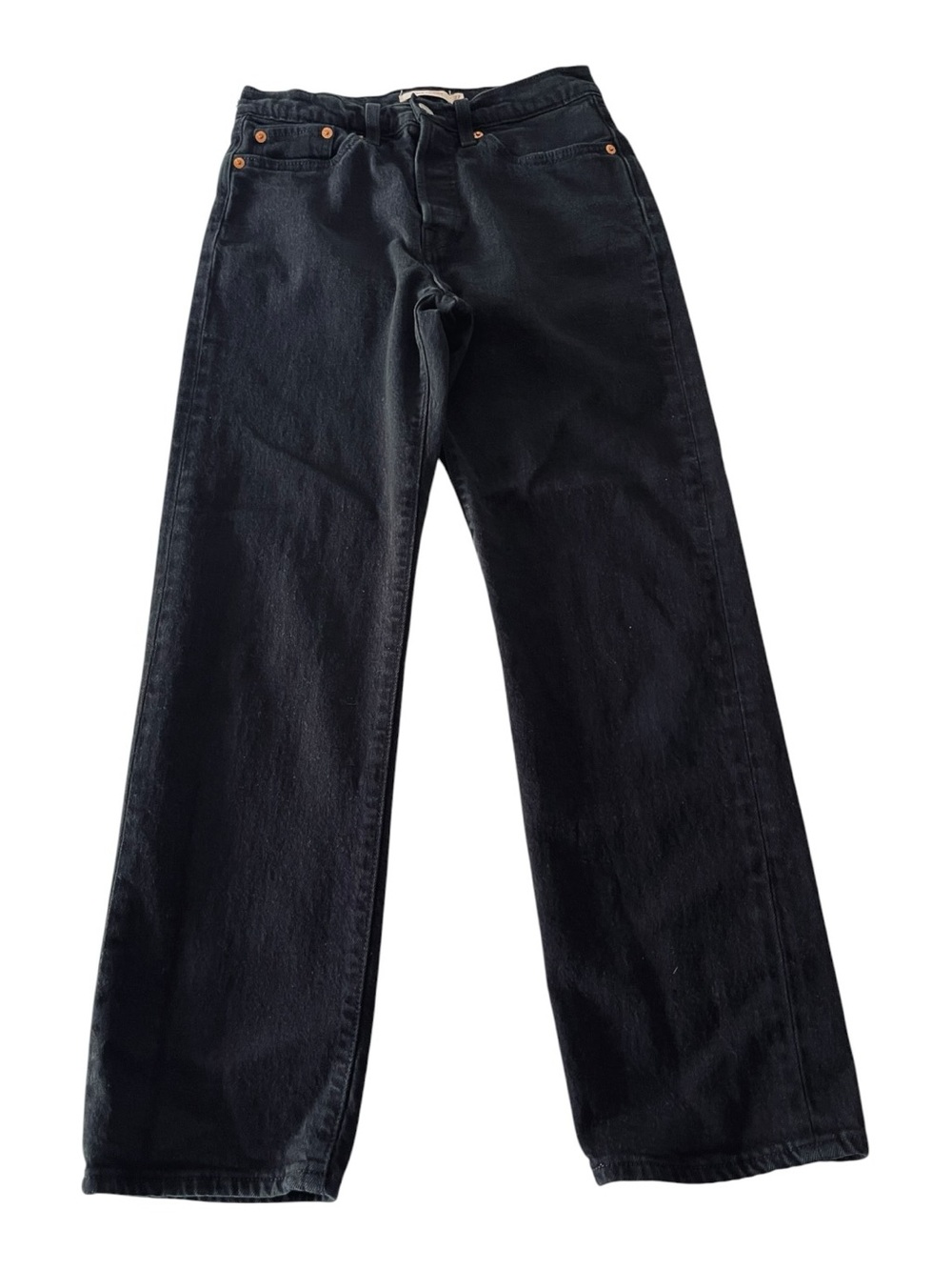 Levi’s Premium Wedgie Straight Jeans Women’s 27 Black High Rise Button Fly